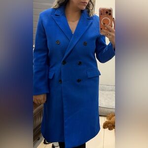 Women’s  Double-Breasted Blue Coat